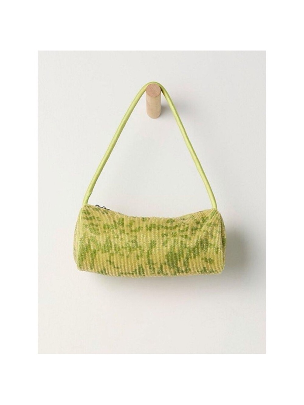 NWT Free People Bailey beaded Green Beaded small shoulder Bag